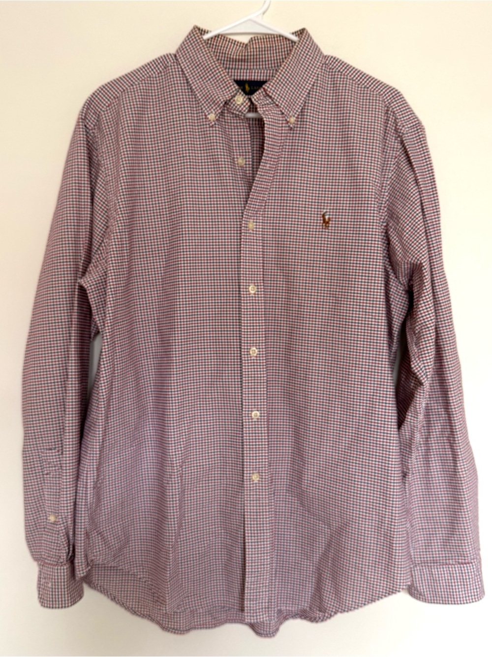 Ralph Lauren Classic Fit Red White Blue Check Button-Down Shirt